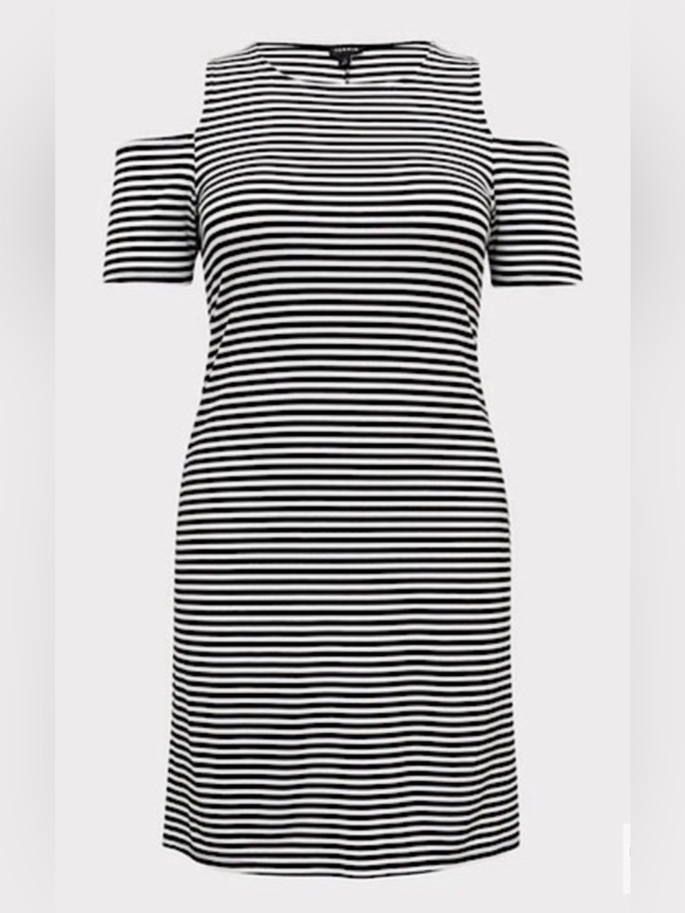 Torrid Black & White Jersey Cold Shoulder Shift Striped Dress Size 3 or 22/24